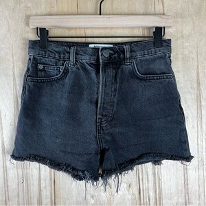 Reformation High Waist Black Denim Short